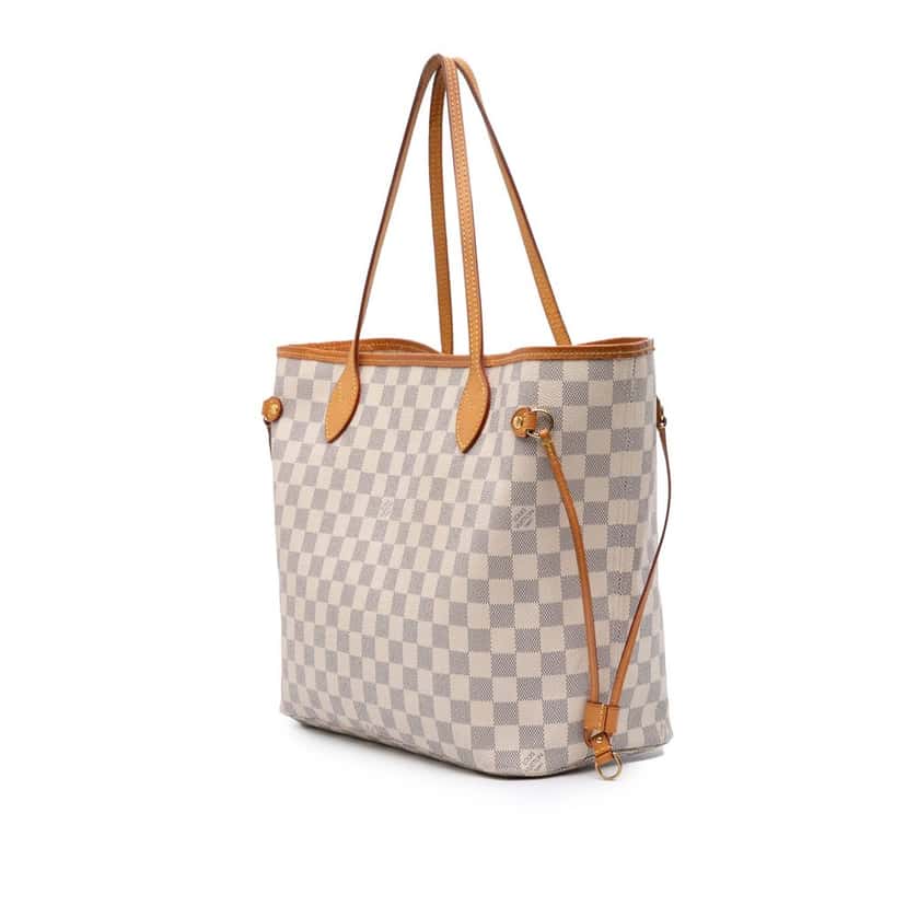 Louis Vuitton Damier Azur Neverfull MM White Canvas Good condition - Back View
