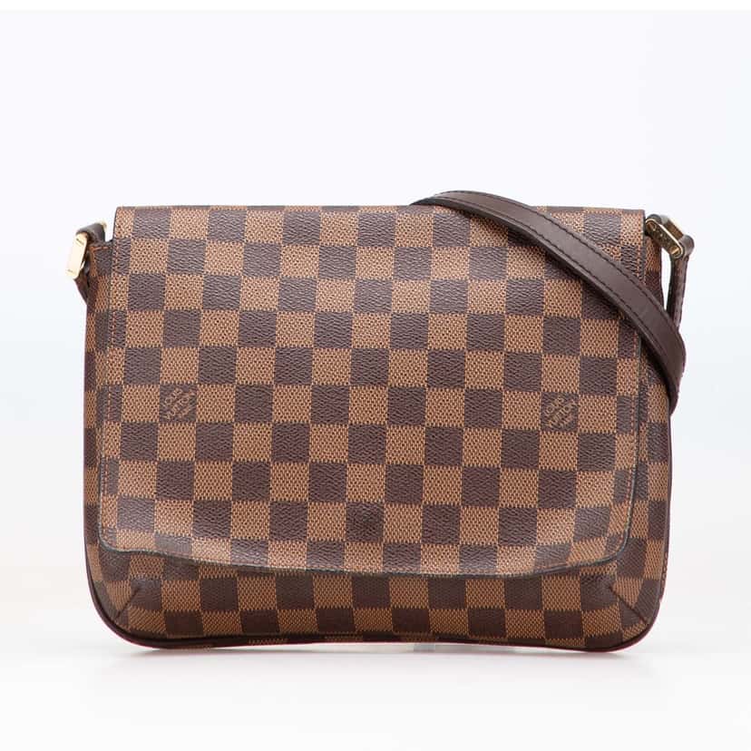 Louis Vuitton Damier Ebene Musette Tango Long Strap Brown Canvas Good condition - Front View