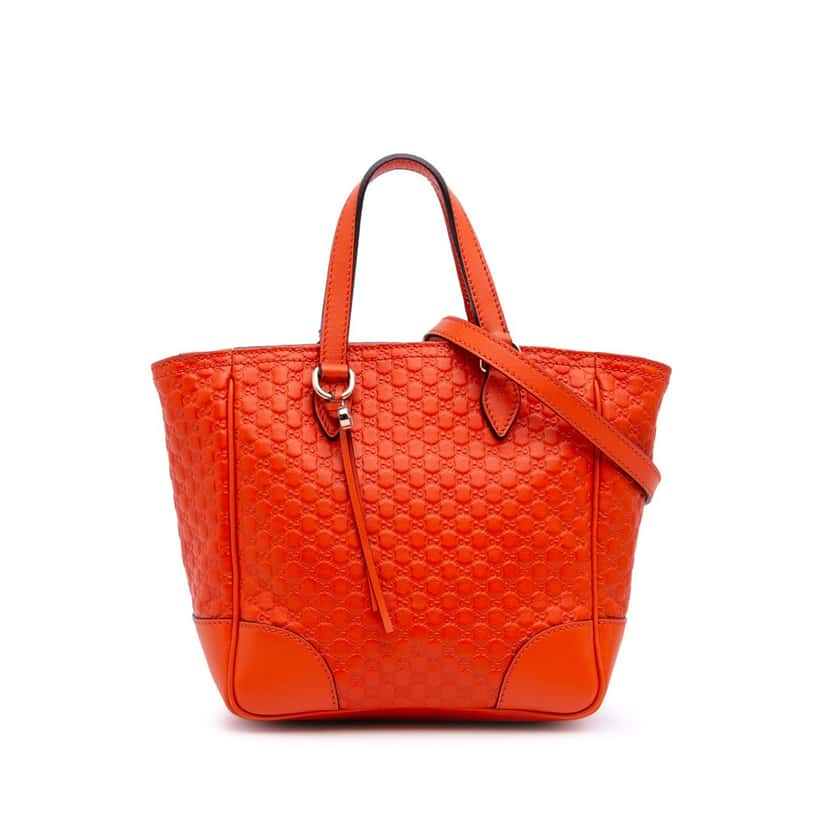 Gucci Small Microguccissima Bree Satchel Orange Leather Good condition - Front View