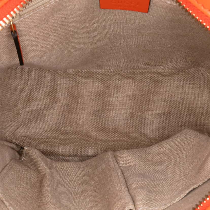 Gucci Small Microguccissima Bree Satchel Orange Leather Good condition - Model View