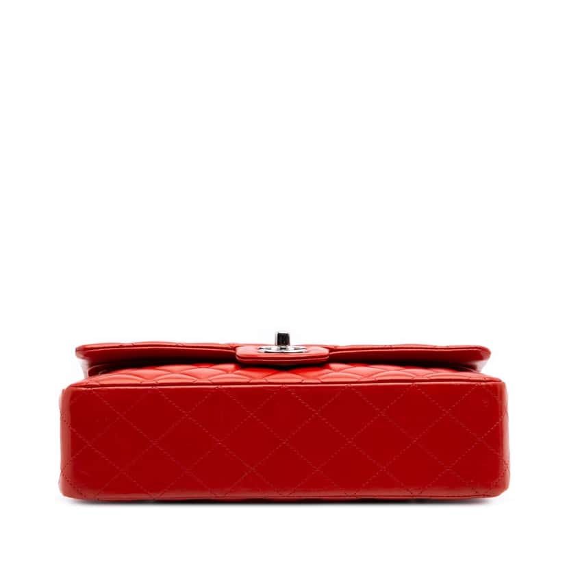 Chanel Medium Classic Lambskin Double Flap Red Leather Good condition - Inside View