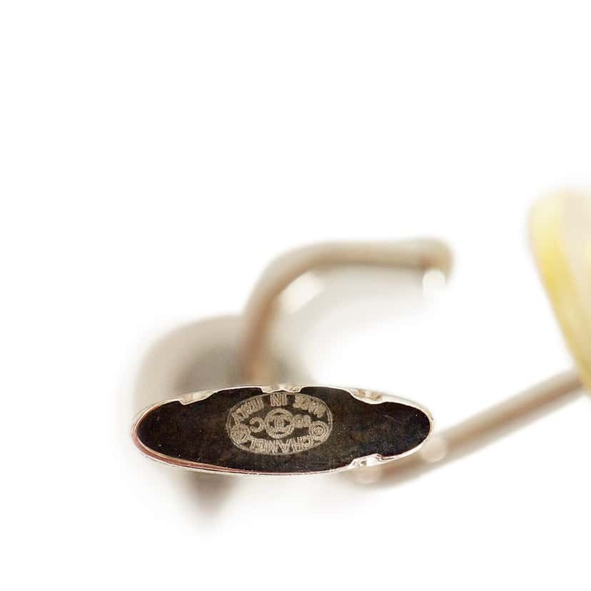 Chanel Cambon Ligne Pushback Earrings Silver Brass Fair condition - Inside View