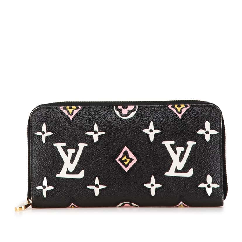 Louis Vuitton Monogram Giant Wild At Heart Zippy Wallet Black Canvas Good condition - Front View