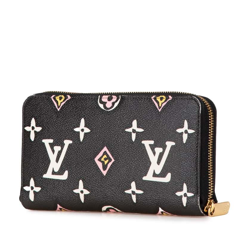 Louis Vuitton Monogram Giant Wild At Heart Zippy Wallet Black Canvas Good condition - Back View
