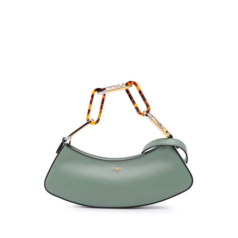 Fendi Leather O'lock Swing Satchel Green Leather Good condition - Front View