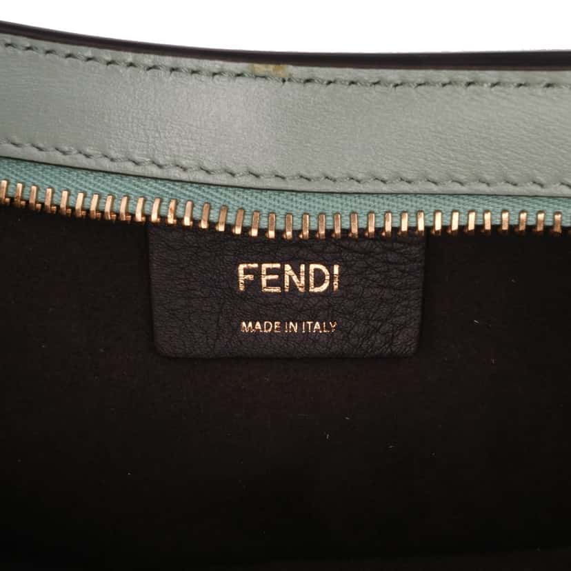 Fendi Leather O'lock Swing Satchel Green Leather Good condition - Box View