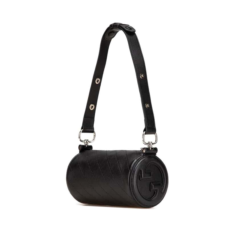 Gucci Mini Leather Blondie Barrel Shoulder Bag Black Leather Good condition - Back View
