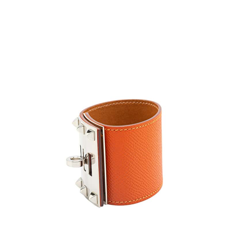 Hermès Epsom Kelly Extreme Dog ​​Bracelet Orange Leather Good condition - Back View