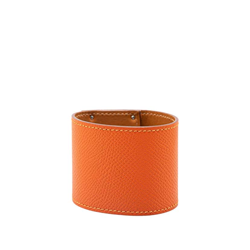 Hermès Epsom Kelly Extreme Dog ​​Bracelet Orange Leather Good condition - Inside View