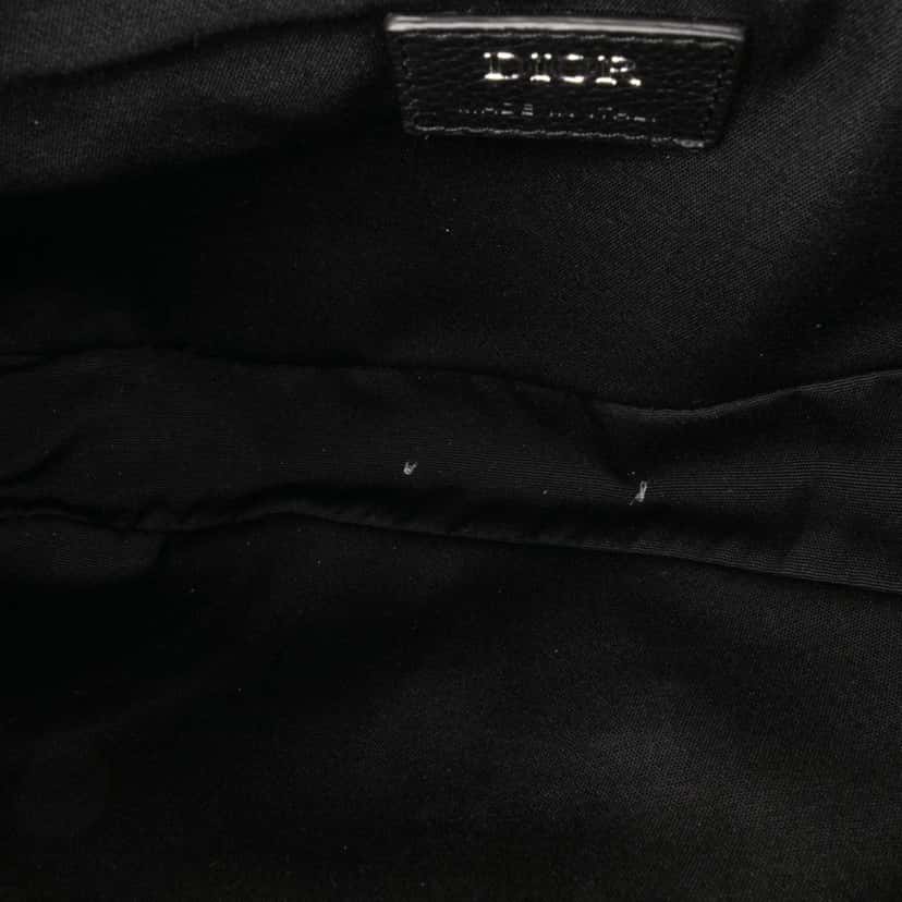 Dior Grained Calfskin Saddle Bag Black Leather Good condition - Model View