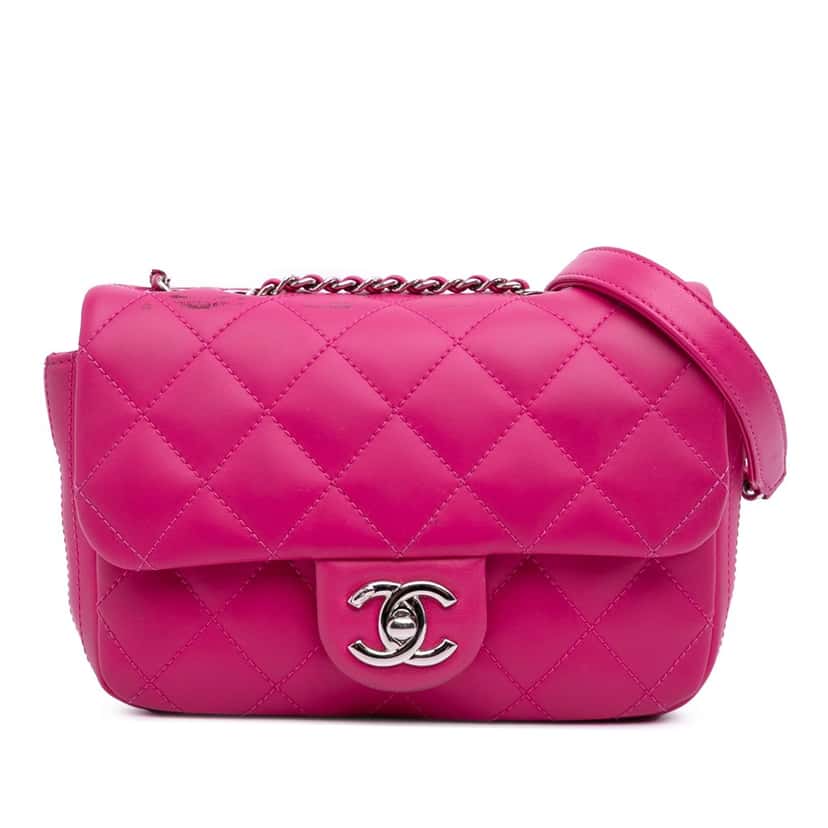 Chanel Paris Seoul Small Rubber Coco Rain Flap Pink Polyester Good condition - Front View