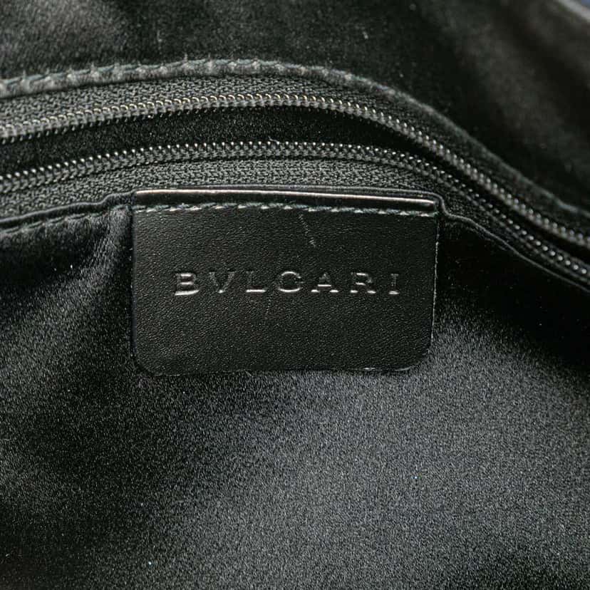 Bvlgari Logomania Denim Cylinder Handbag Blue Denim Good condition - Box View