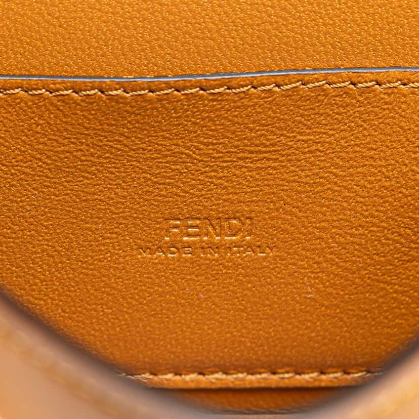 Fendi Nano Bag F Glossy Calfskin Handbag Brown Leather Good condition - Box View