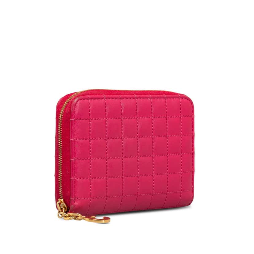 Celine C Charm Coin Pouch Pink Leather Good condition - Back View