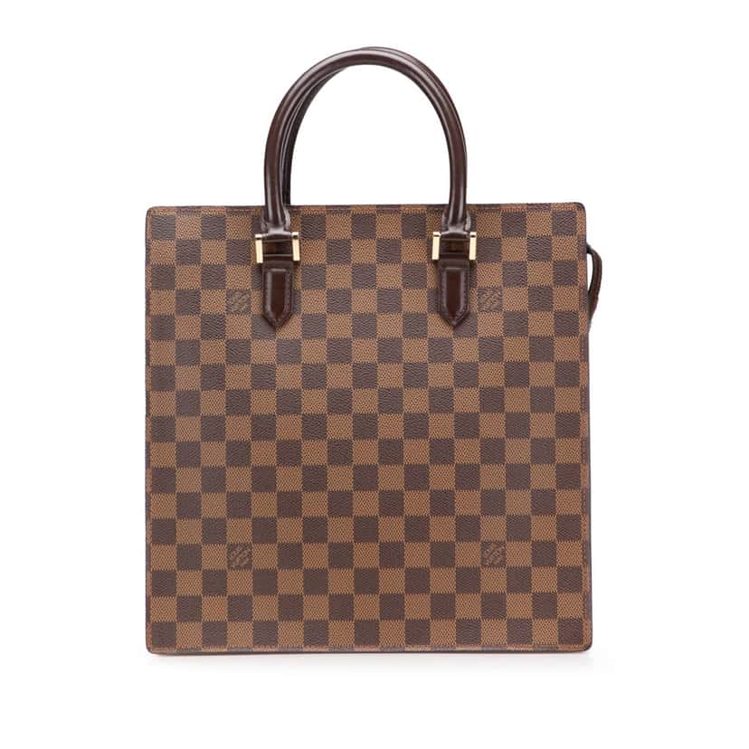 Louis Vuitton Damier Ebene Venice Sac Plat Brown Canvas Good condition - Front View
