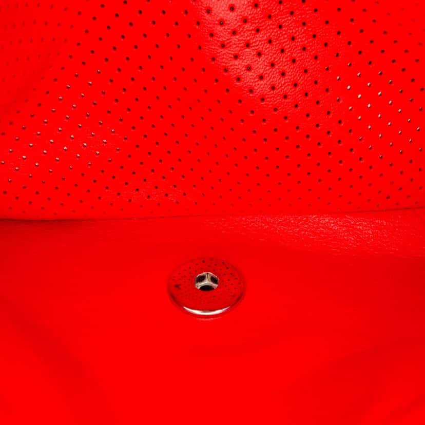 Chanel Medium Classic Perforated Lambskin Double Flap Red Leather Good condition - Box View