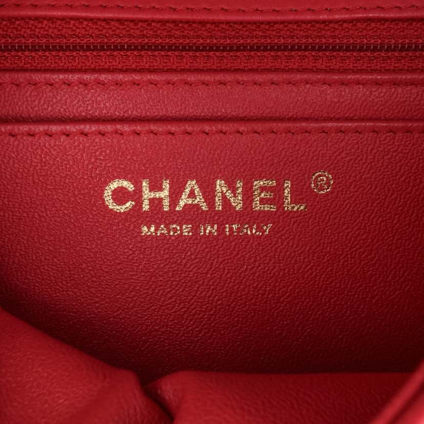 Chanel Mini Square Classic Lambskin Single Flap Pink Leather Good condition - Box View