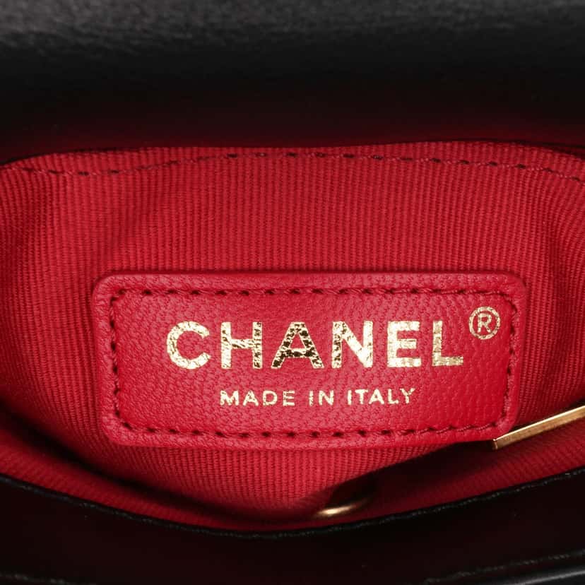 Chanel Mini Quilted Calfskin Framing Chain Flap Black Leather Good condition - Box View