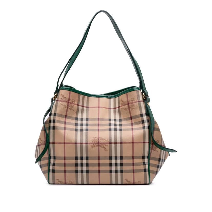 Burberry Small Haymarket Check Coated Canvas Canterbury Tote Brown Canvas Good condition - Front View