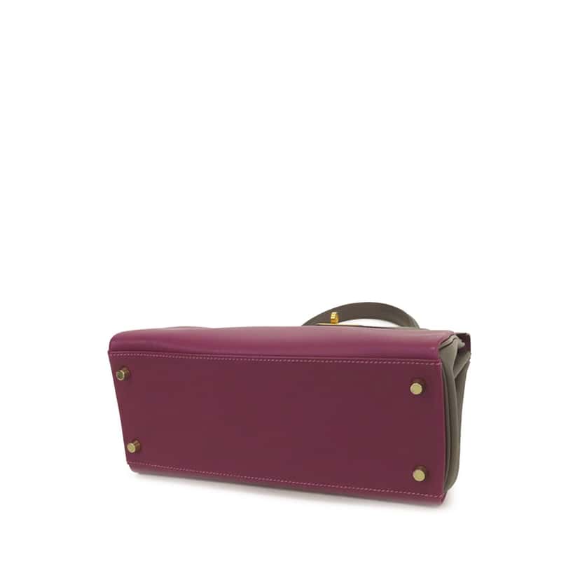 Hermès Special Order Evercolor Kelly II Retourne 28 Purple Leather Very good condition - Inside View