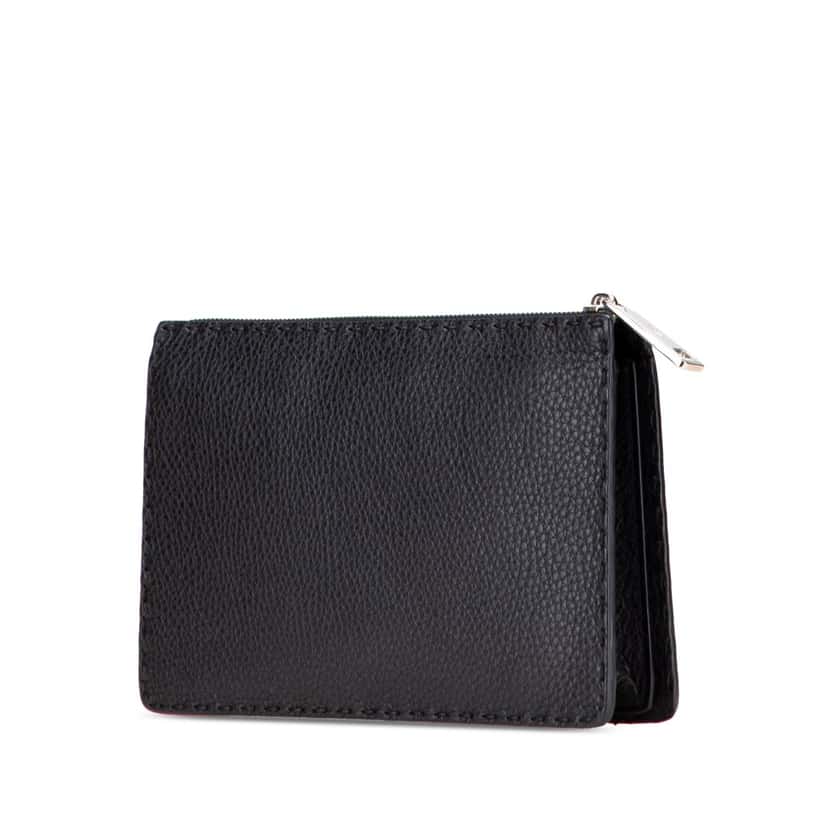 Fendi Leather Selleria Monster Clutch Black Leather Good condition - Back View