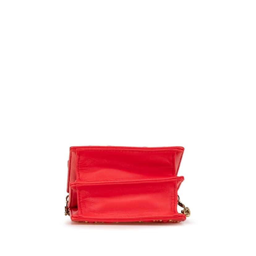 Dior Studded Lambskin Vertical Diorama Bag Red Leather Good condition - Inside View