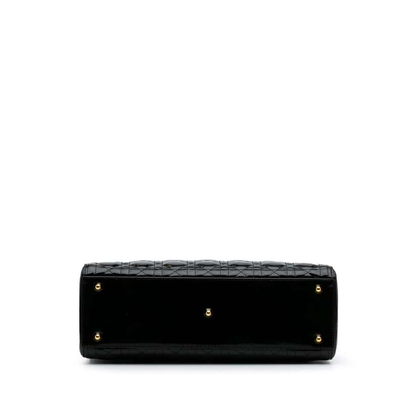 Dior Large Patent Cannage Lady Dior Black Leather Good condition - Inside View