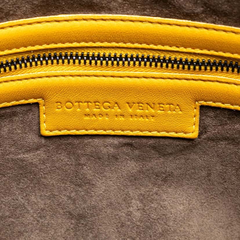 Bottega Veneta Medium Nappa Intrecciato Nodini Crossbody Yellow Leather Good condition - Box View