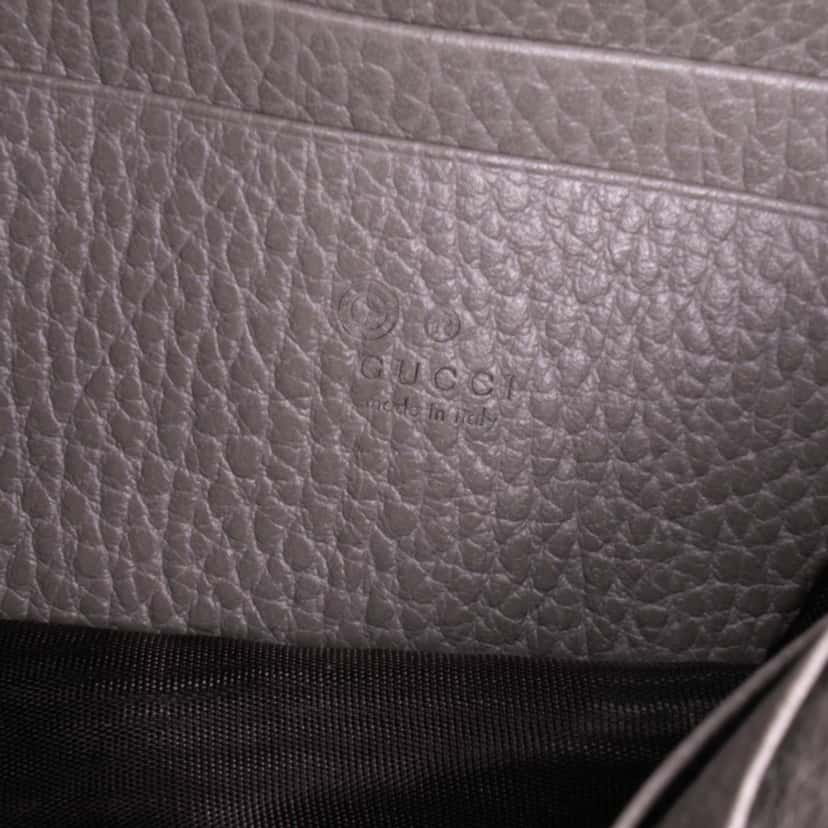Gucci Leather Interlocking G Dollar Wallet on Chain Grey Leather Good condition - Box View
