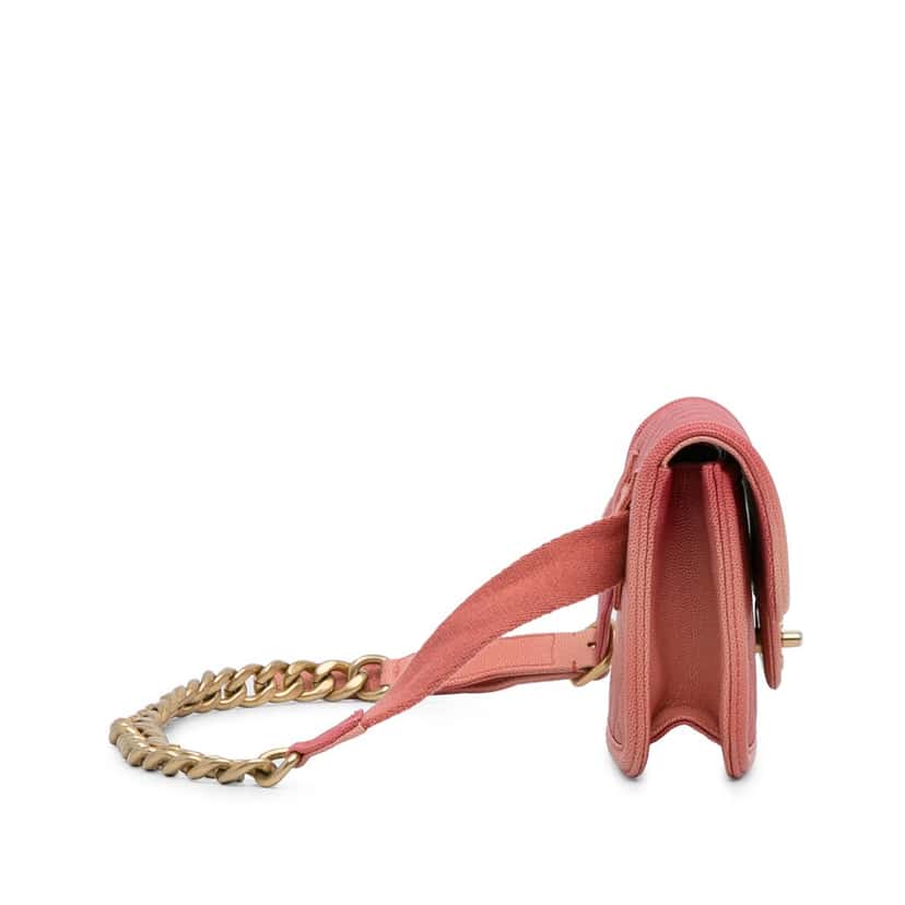 Chanel Caviar Sunset On The Sea Flap Belt Bag Pink Leather Very good condition - Inside View