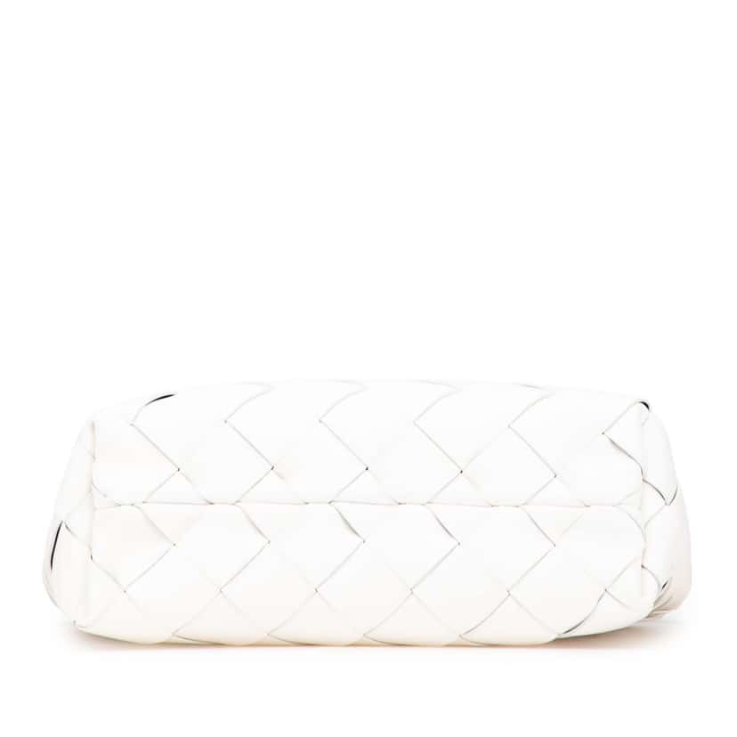 Bottega Veneta Small Lambskin Intrecciato Cabat Tote White Leather Very good condition - Inside View