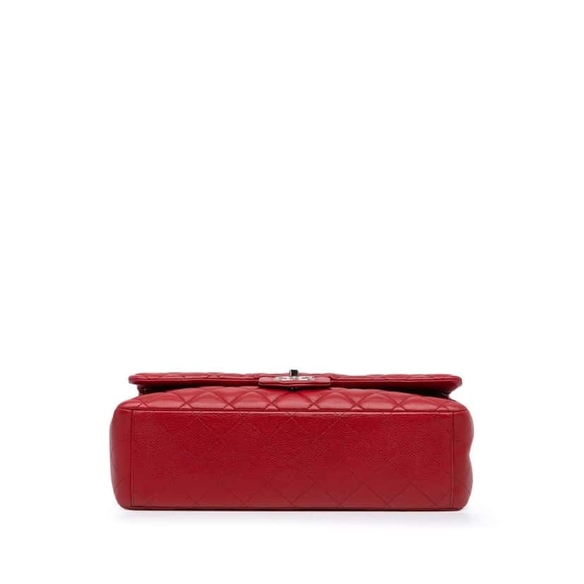 Chanel Maxi Classic Caviar Double Flap Red Leather Good condition - Inside View