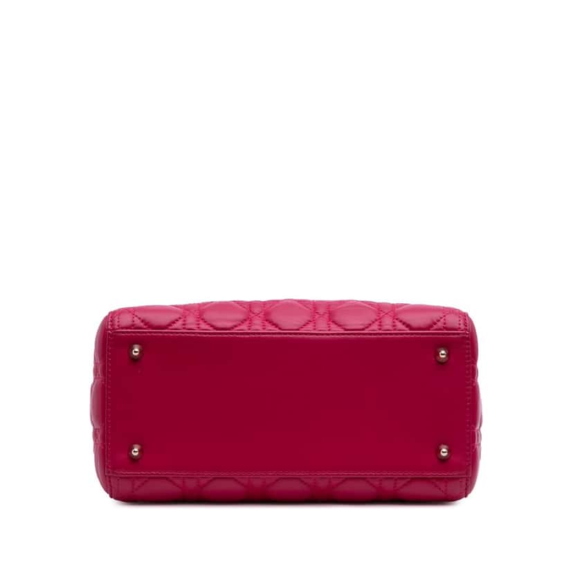 Dior Medium Lambskin Cannage Lady Dior Pink Leather Good condition - Inside View