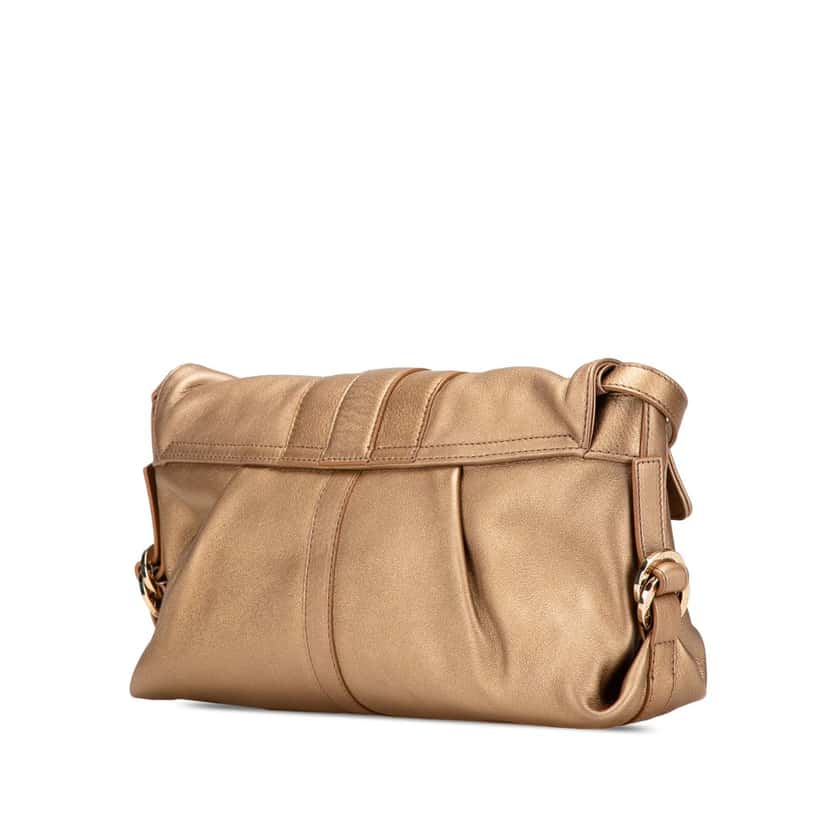 Bvlgari Metallic Leather Chandra Crossbody Gold Leather Good condition - Back View