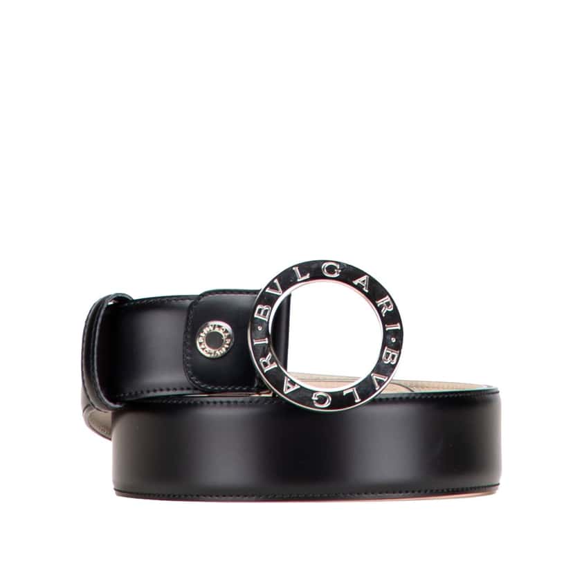 Bvlgari Leather Bvlgari Bvlgari Belt Black Leather Good condition - Front View