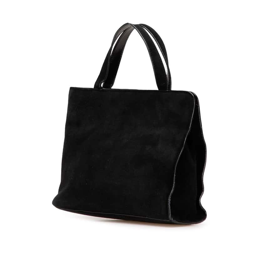 Gucci Suede Handbag Black Leather Good condition - Back View