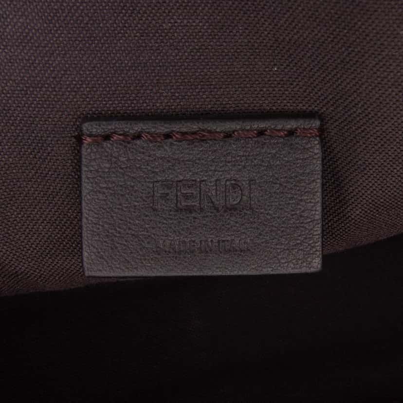 Fendi Mini Zucca Glazed Fabric Cage Baguette Satchel Brown Canvas Good condition - Box View