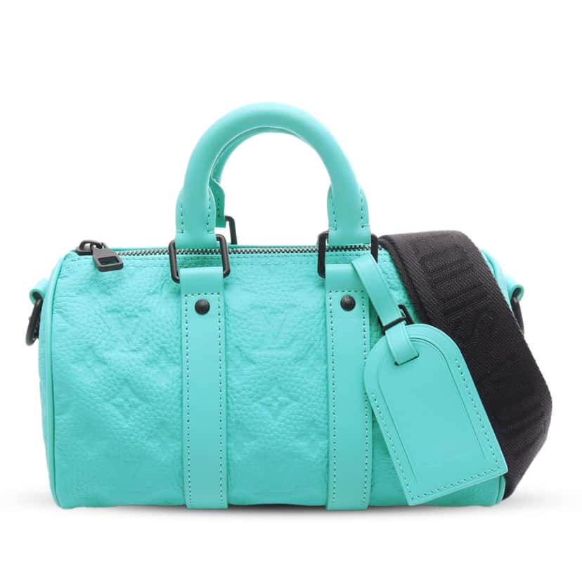 Louis Vuitton Monogram Taurillon Keepall Bandouliere 25 Blue Leather Good condition - Front View