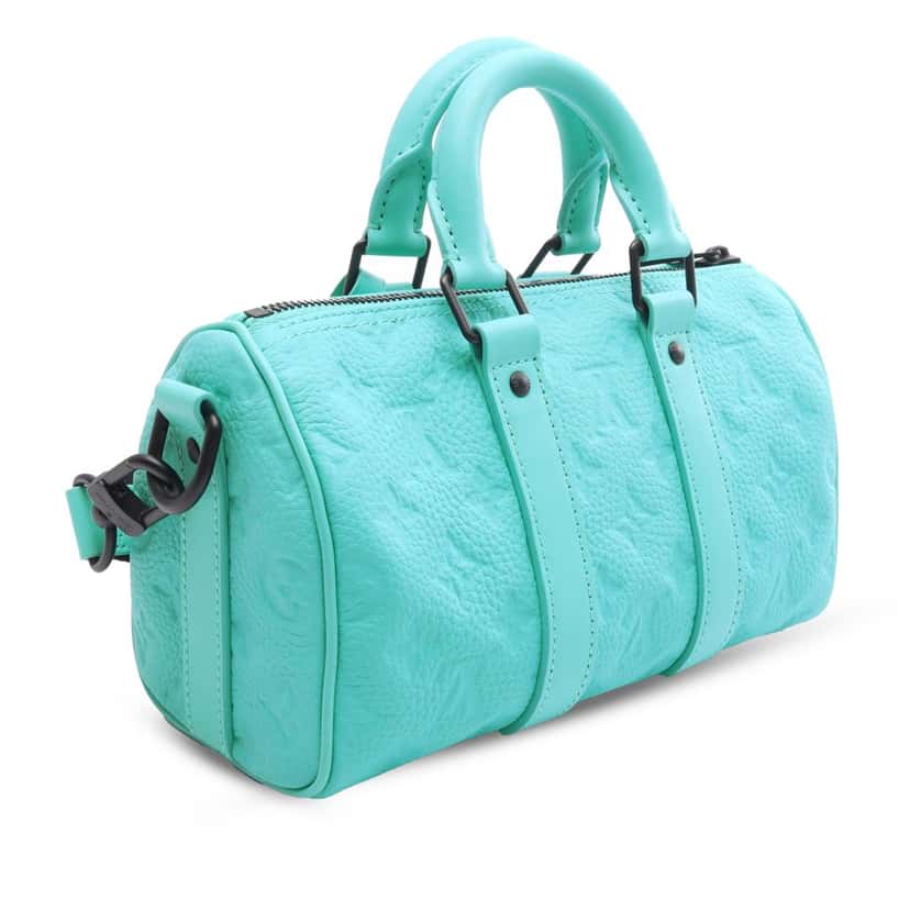 Louis Vuitton Monogram Taurillon Keepall Bandouliere 25 Blue Leather Good condition - Back View