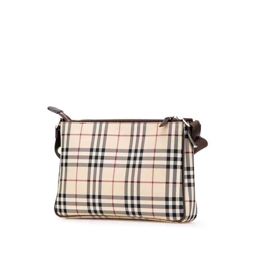 Burberry House Check Canvas Crossbody Brown Canvas Good condition - Back View