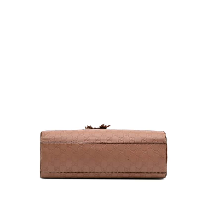 Gucci Large Guccissima Emily Shoulder Bag Pink Leather Good condition - Inside View