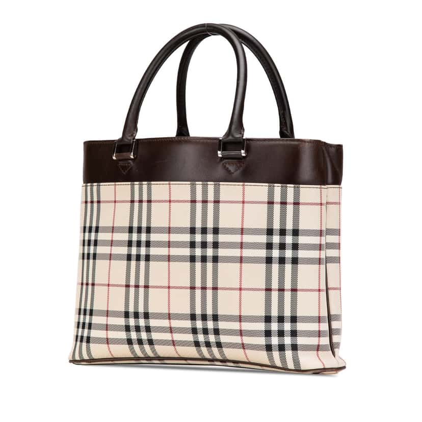 Burberry House Check Canvas Tote Brown Canvas Good condition - Back View