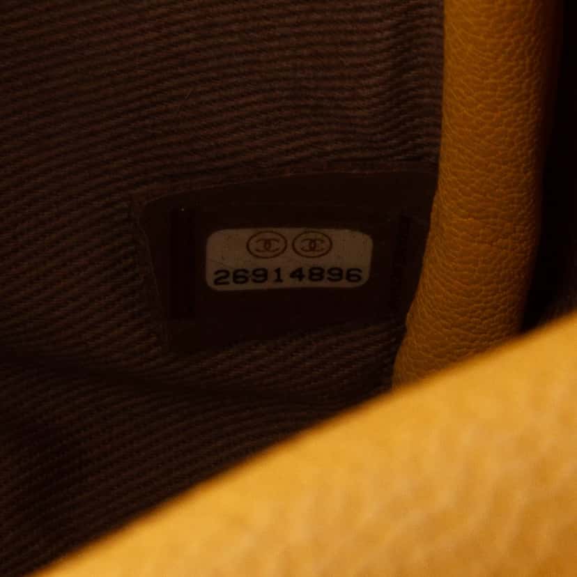 Chanel Quilted Goatskin Casual Trip Flap Yellow Leather Good condition - Box View