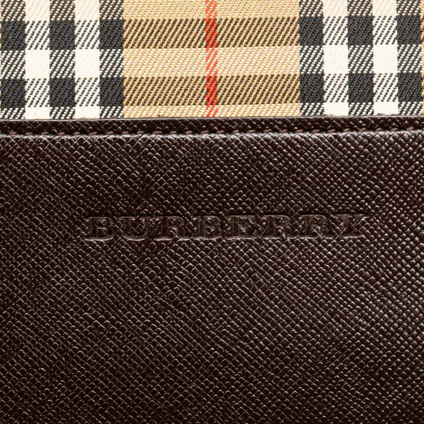 Burberry Haymarket Check Canvas Shoulder Bag Brown Canvas Good condition - Box View