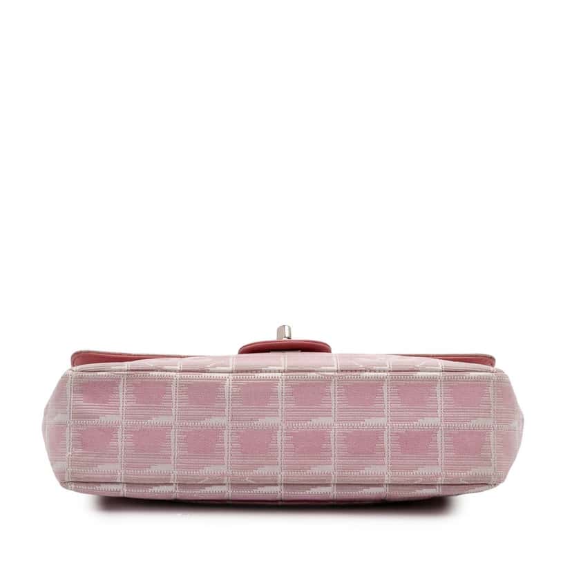 Chanel Medium New Travel Line Nylon Single Flap Pink Fair condition - Inside View