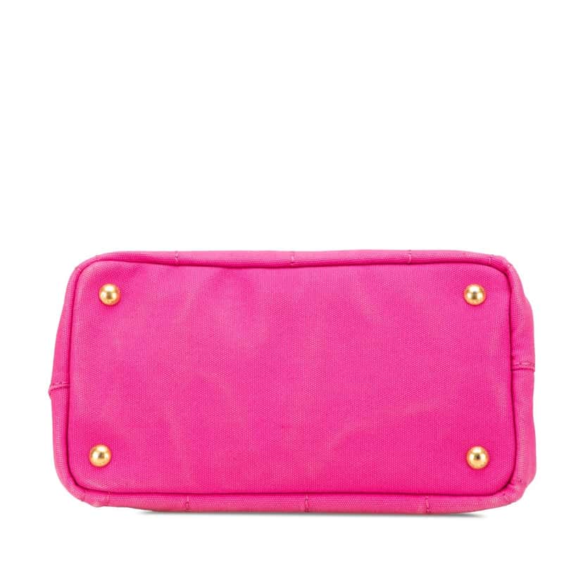 Prada Small Canvas Canapa Logo Satchel Pink Canvas Good condition - Inside View