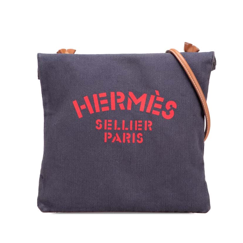 Hermès Toile Aline Grooming Bag Blue Canvas Good condition - Front View