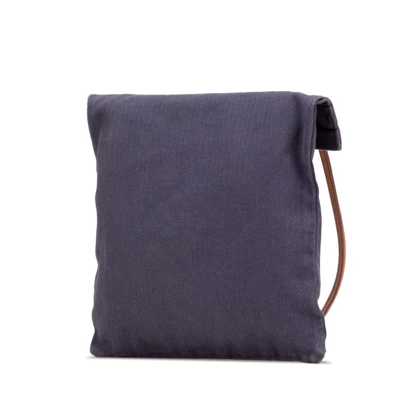 Hermès Toile Aline Grooming Bag Blue Canvas Good condition - Back View