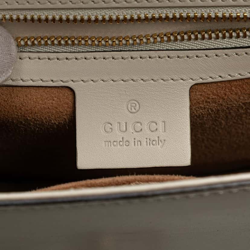 Gucci Small Leather Sylvie Satchel White Leather Good condition - Box View