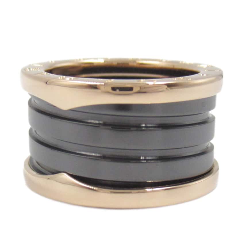 Bvlgari 18K Rose Gold and Ceramic B.Zero1 Three Band Ring Pink Rose Gold Good condition - Back View